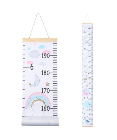Heyu-Lotus Kids Height Chart 200X20CM Wall Hanging Growth Chart Removable Canvas and Wood Measuring Ruler for Baby Boys Girls Children Bedroom Decoration(Unicorn 2)
