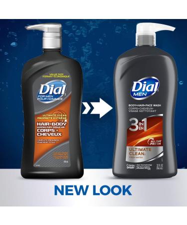 Dial Men 3in1 Ultimate Clean Body, Hair, and Face Wash - 32 fl oz - Buy Online on SooperMarket.com