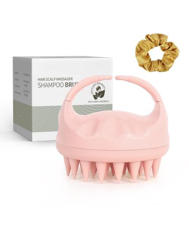 Sndyi scalp massage brush shampoo brush silicone scalp massage brush for peeling and head massage wet & dry Scalp massager |Reduces dandruff stimulate hair growth pink