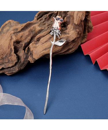 minkissy Metal Chopsticks Metal Chopsticks Rose Metal Hairpin Hanfu Headdress Sticks Bun Hair Pin Chignon Pin Women Girls Hair Accessories Hair Accessories Hair Accessories - Buy Online on SooperMarket.com