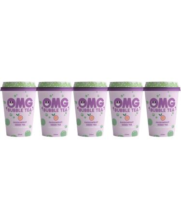OMG Bubble Tea | Passion Fruit Green Tea With Popping Apple Bubbles | Pack of 5