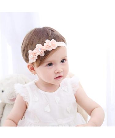 2 x Toddler Flower Girl Shoes + Headband | Non-Slip Soft Special Occasions Christening Wedding Party Shoes | Size 0-6 Months | Pink - Buy Online on SooperMarket.com
