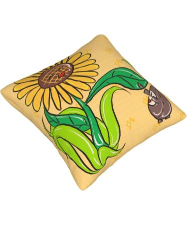 YYHHAOFA Sunflower Seeds and Sunflowers Picture Universal Pillowcase for All Seasons 12"x12" : Soft and Comfortable Suitable for car Sofa Black 12" x 12" - Buy Online on SooperMarket.com