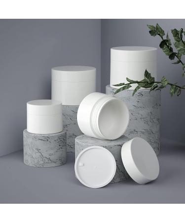 Zeoabsy 4-Piece 30ml Thick Shine White Round Plastic Crucibles with Screw Caps - Perfect for Ointments Lip Balm and Cosmetic Creams | Includes 4 Spatulas - Buy Online on SooperMarket.com