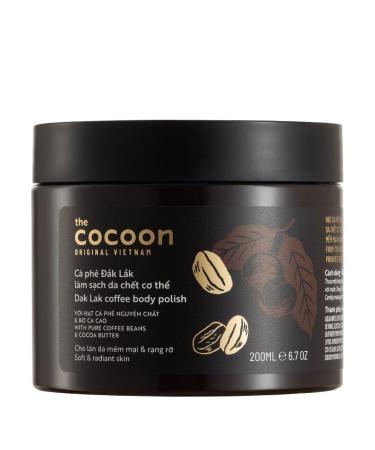 Cocoon Dak Lak Coffee Body Polish with Coconut & Shea Butter. 100% Vegan Exfoliating Scrub for Smooth & Glowing Skins | Reduce Stretch Marks Acne & Cellulite | Gift for Coffee Lovers (6.76 fl oz)
