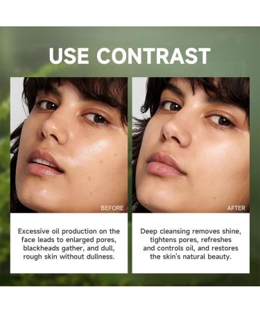 Green Tea Mask Stick with Silicone Scrubber | Deep Pore Cleanse & Blackhead Remover | Smooth Skin & Refine Pores - 45g/1.59oz - Buy Online on SooperMarket.com