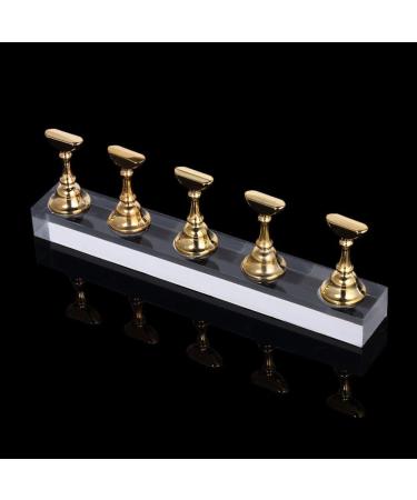 New Magnetic Acrylic Manicure Tools Nail Practice Hand Nail Exercise Base Nail Supplies Nail Tips Gold Display Stand - Buy Online on SooperMarket.com