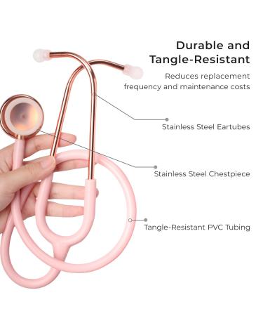 Scienlodic Double-Sided Stethoscope - Professional Light Pink Stethoscope for Doctors Nurses & Students | Customized Gold-Plated Design - Buy Online on SooperMarket.com