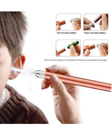 Earwax Removal Kit LED Light Ear Curette Tools Stainless Steel Ear Cleaner for Children and Adults Tweezer Earpick Exfoliator Cleansing Tools Set with Storage Box Rose Gold 8 Pcs (rose gold) - Buy Online on SooperMarket.com