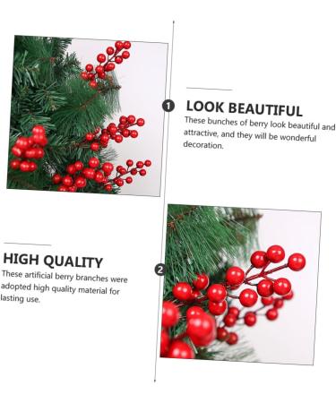 ABOOFAN 30 Pcs Christmas Red Fruit Decoration Artificial Berry Branches Berry Fruit Picks Artificial Berries Branches Christmas Berry Decorations Wedding Foam Banquet Artificial Flower - Buy Online on SooperMarket.com