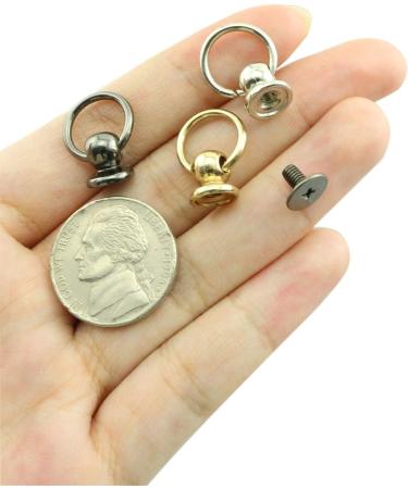 RuiLing 30pcs 8x6mm Screwback Round Head Rivet Assorted Kit - Silver, Black, Gold | DIY Accessory for Leather Craft - Buy Online on SooperMarket.com