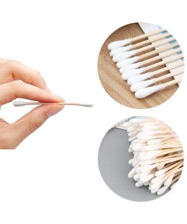 Buy 200 Bamboo Cotton Swabs - Eco-Friendly Biodegradable Double Round Tips for Babies | 100% Cotton Earsticks - Buy Online on SooperMarket.com
