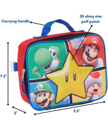 RALME Super Mario Backpack with Lunch Box Set - 16 inch for Boys & Girls | Value Bundle - Buy Online on SooperMarket.com
