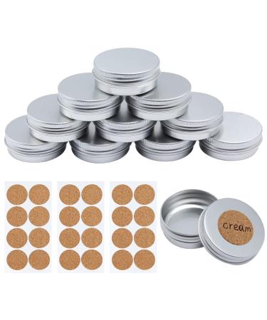 Lanying 10 pieces aluminum doses 30ml metal tanter Aludoses around lip balm aluminum doses cosmetics aluminum jar snack aluminum for lotions masks creams pressed powder jewelry