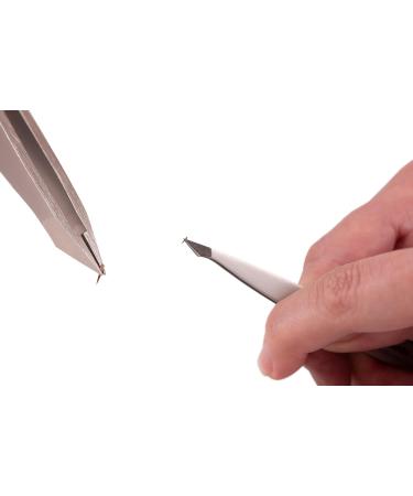 Faude Combination Tweezers - Pointed Splinter & Eyebrow Tweezers for Ingrown Hairs | Stainless Steel Precision Tool - Buy Online on SooperMarket.com