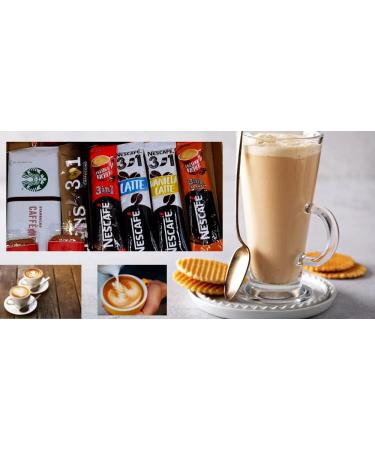 Instant Coffee Gift Box | 6 Variety Coffee Flavours | Mocha Cappuccino Latte Vanilla Caramel 3 in 1 Coffee Fantastic Letterbox gifts for Coffee Lovers| Biscuits Wafers | All Occasion| Birthday - Buy Online on SooperMarket.com