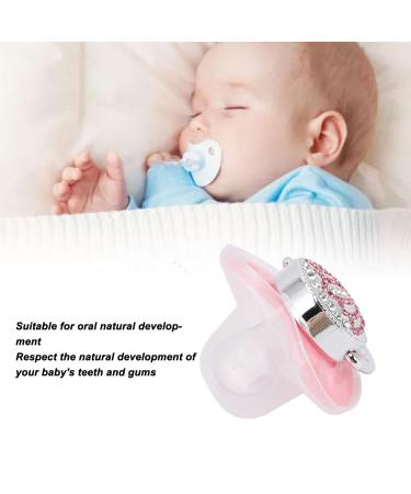 Bling Baby Pacifier - Rhinestone Crown | Ultra Soft Silicone Infant Dummy (Size M Pink) | Safe & Stylish for Your Baby - Buy Online on SooperMarket.com