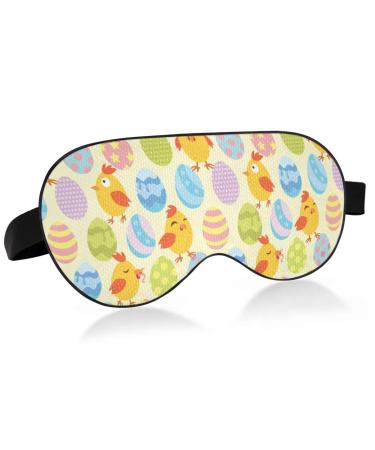 Haskirky Light Blocking Eye Mask Breathable and Adjustable Adult Men and Women Travel on Business Trips Yoga Meditation Light Smooth Comfortable Eye Mask Office Deep Sleep Goodies Easter Yellow Chi