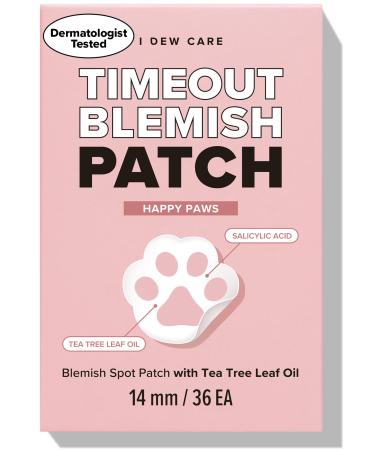 I DEW CARE Hydrocolloid Acne Pimple Patch - Timeout Blemish Happy Paws | Mother's Day, 36 Count (14mm), Facial Stickers, Pus-absorbing with Tea Tree Oil 01 Happy Paws - Blemish Patch