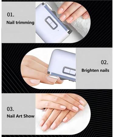 LAXED 1 Piece 2 in 1 Electric Nail Clipper Cutter Automatic Nail Grinder Trimmer Multifunctional Electric Nail Clipper with LED Light for Baby Adult Mini Manicure Tool - Buy Online on SooperMarket.com