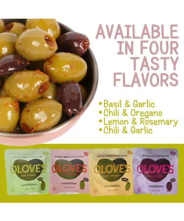 Oloves Basil and Garlic 1.1oz (Pack of 10) - Delicious & Convenient Snack Packs - Buy Online on SooperMarket.com