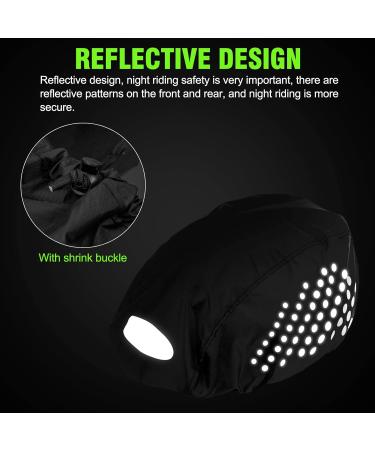 Catime Waterproof Bicycle Helmet Cover - Reflective Rain Protection for Kids & Adults - Adjustable Buckle Dustproof High Visibility Black - Buy Online on SooperMarket.com
