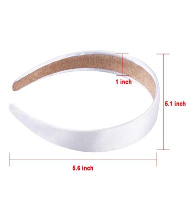 Satin Headbands White Ribbon Headband - 14 Pieces 1 Inch Plain DIY Hair Accessories for Women and Girls - Buy Online on SooperMarket.com