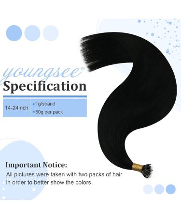 Youngsee Nanoring Extensions | Real Hair Black 55cm | Nano Beads Hair Extensions 1g/s | 50g Nano Ring Hair Recovery - Buy Online on SooperMarket.com