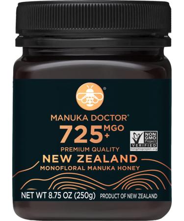 MANUKA DOCTOR - MGO 725+ Manuka Honey Monofloral, 100% Pure New Zealand Honey. Certified. Guaranteed. RAW. Non-GMO (8.75 oz) MGO725 8.75 Ounce (Pack of 1)
