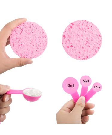Sonku Face Mask Mixing Bowl Set - DIY Facial Mask Tool Kit with Brush, Spatula, Measuring Spoons, Cup, Sponge, Makeup Headband - Pink - Buy Online on SooperMarket.com