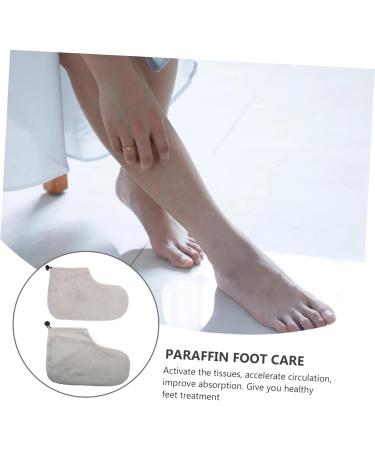 Beavorty Warm Foot Covers for Growth Therapy - Paraffin Bath Care 2 Pairs of Cotton Spa Shoes Gray 28x20cm - Foot Protection & Comfort - Buy Online on SooperMarket.com