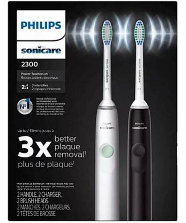Philips Sonicare HX3665/04 Series 2300 Rechargeable Electric Toothbrush | Dynamic Cleaning Action | Quadpacer & SmarTimer | Black and White - Buy Online on SooperMarket.com
