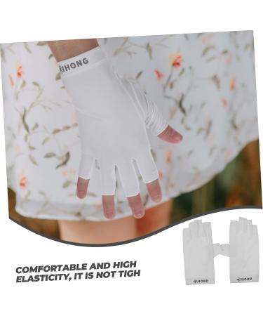 Mikinona 1 Pair UV Gloves Gel Nail Gloves Half Finger Gloves Outdoor Gloves Nail Art Skin Care Supply Summer Beach Gloves Womens Gloves UV Hand Protection Shield White LED Women's Fabric - Buy Online on SooperMarket.com