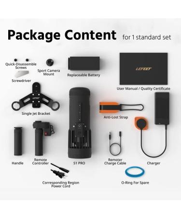 LEFEET S1 Pro Underwater Scooter - Modular Sea Scooter with Action Camera Mount | 40M Depth Rating for Diving, Snorkeling, Swimming - Buy Online on SooperMarket.com