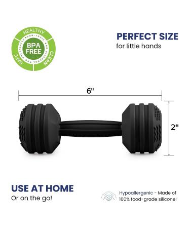 Silicone Baby Dumbbell Teether Weight Rattle Toy - Perfect Gift for Boys and Girls - Buy Online on SooperMarket.com