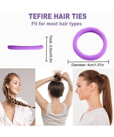 Elastic Hair Bands Hair Ties 100Pcs Seamless Ponytail Holders for Girls & Women - Cute Fabric Hair Ties (2 Inch Diameter) - No Damage, Mix Color - Multicolor - Buy Online on SooperMarket.com