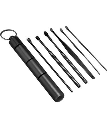 HEIMEABI Spring Earwax Cleaner Set - 6-in-1 Ear Pick Tools for Ear Wax Removal and Piercing Wash - Reusable and Innovative (Black, One Size) - Buy Online on SooperMarket.com