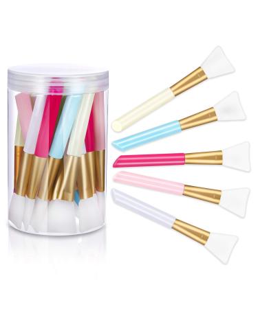 20 Pieces Silicone Face Mask Brushes with Storage Box Silicon Epoxy Brushes Facial Mud Mask Applicator Brush for Foundation Cosmetic Mask Body Lotion and Body Butter Beauty Tools