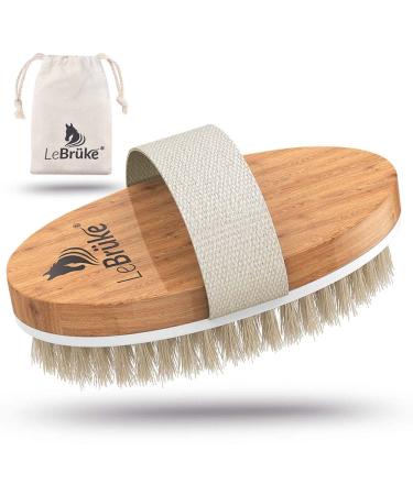 Lebr ke Dry Brush Bath Brush - With Practical Storage Bag - Perfect for Removing Dead Skin - Exfoliating Body Brush Exfoliating Brush