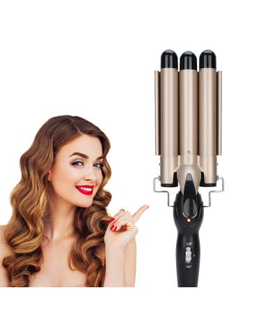 Hair Waver Curling Iron 3 Barrel Curling Iron Wand Hair Curler Waver Crimper Hair Styling Tool for or Short Hair Styling (US22mm)
