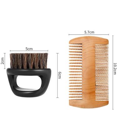 YMZ Men's Double Sided Beard Comb & Shaving Brush Set - Premium Grooming Tool for Stylish Beards | International Shipping Available - Buy Online on SooperMarket.com