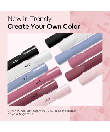 Modelones 20PCS Gel Nail Polish Kit with UV Light - 6 Classic Neutral Colors | Soak Off Gel Polish Set with Portable Mini LED Lamp, Base & Top Coat | All-in-One Manicure Kit for Starter, DIY Salon Gift - Pink Blue Violet - Buy Online on SooperMarket.com