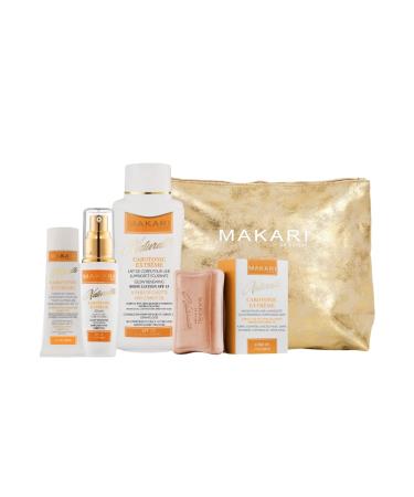 MAKARI Naturalle Carotonic Extreme 4 Piece Gift Set with Skin-Enriching Carrot Oil and SPF15 Ideal for Combination Oily & Acne Prone Skin Types Botanical Self Care Kit for Women
