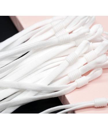 60pcs Flat Adjustable Elastic Ear Loops for Face Masks with Silicone Cord Lock - 4.92L x 1/5W - Buy Online on SooperMarket.com