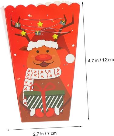 HAPINARY 12pcs Boxes Christmas Popcorn Box Xmas Gift Packing Case Candy Gift Bags Christmas Candy Bag Christmas Party Favor Christmas Candy Favor Boxes Paper Gift Box Fashion - Buy Online on SooperMarket.com