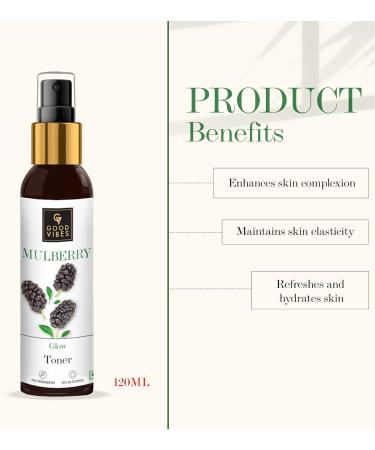 Good Vibes Mulberry Toner 120 ml | Maintain Skin Elasticity & Healthy Complexion - International Shipping Available - Buy Online on SooperMarket.com