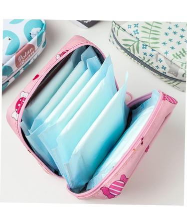 KOMBIUDA 4pcs Sanitary Napkin Storage Bags - Cute Zipper Period Pouch Set for Teen Girls - Travel Toiletry Bag Organizer - Buy Online on SooperMarket.com