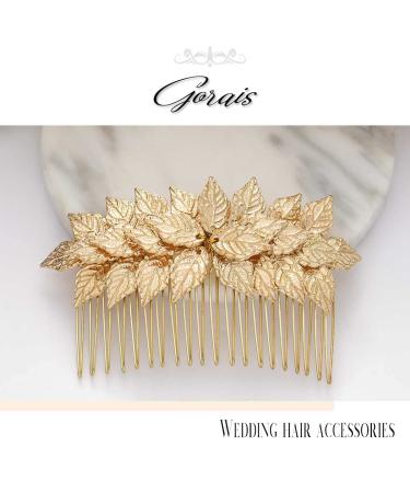 Gorais Leaf Bride Wedding Hair Comb - Bridal Hair Piece for Women and Girls in A-Gold - Buy Online on SooperMarket.com
