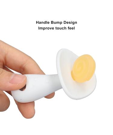 Newborn Teething Toy: Large Silicone Baby Teether Stick (Yellow/White) - Easy to Clean, Textured Handle - 6-12 Months - Buy Online on SooperMarket.com
