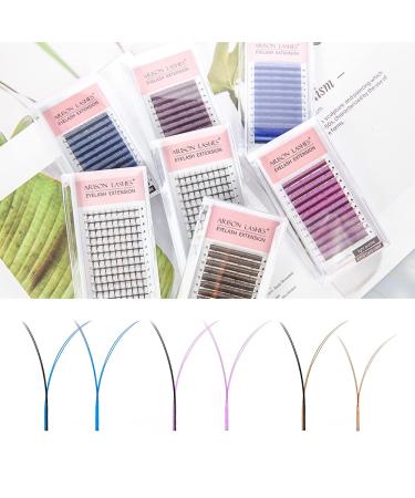 Navy Blue YY Eyelash Extension Lashes D Curl 0.07mm 8-15mm Faux Mink Cluster Lash Extensions - Soft Y Lashes Premade in Navy Blue - Buy Online on SooperMarket.com